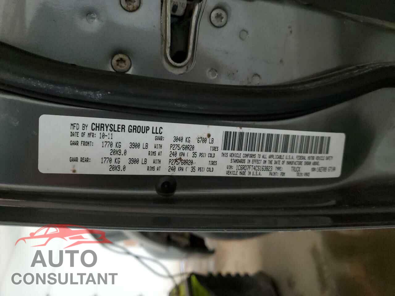 DODGE RAM 1500 2012 - 1C6RD7FT4CS163823