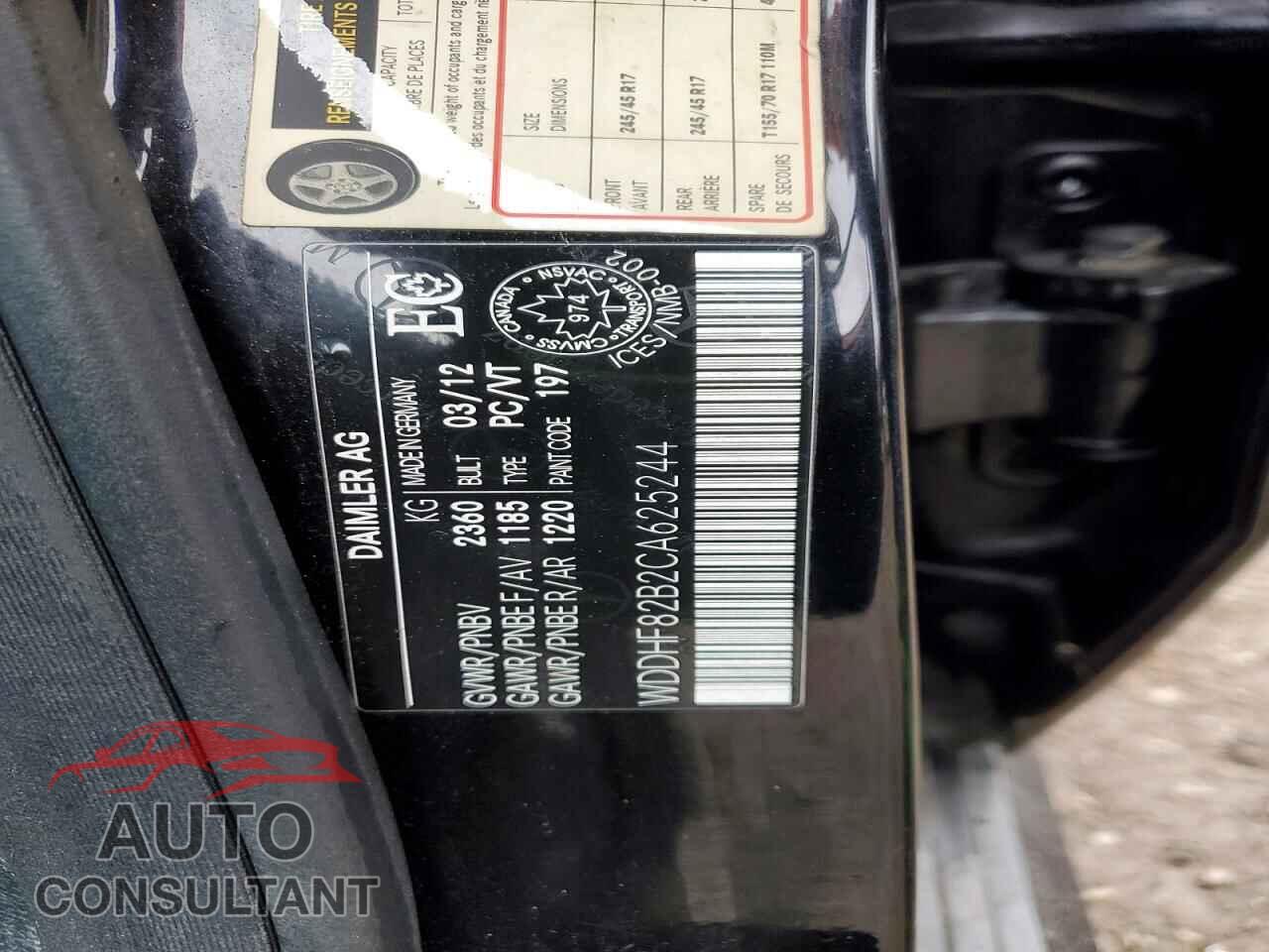 MERCEDES-BENZ E-CLASS 2012 - WDDHF82B2CA625244