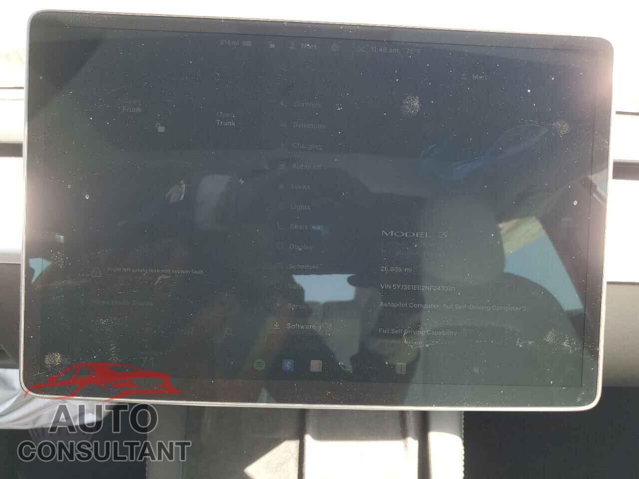TESLA MODEL 3 2022 - 5YJ3E1EB2NF243381