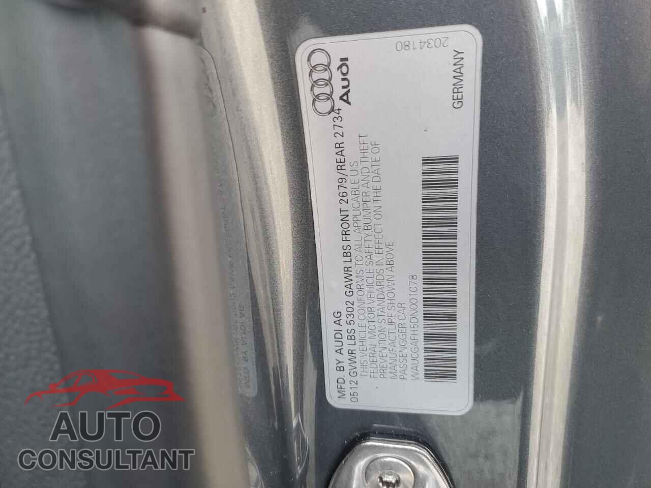 AUDI S5/RS5 2013 - WAUCGAFH5DN001078