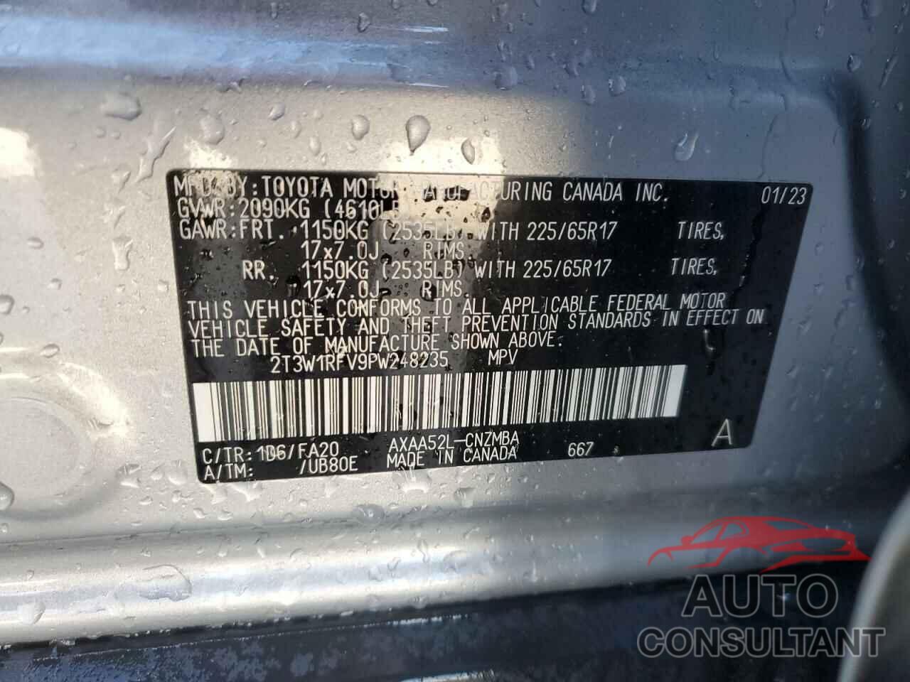 TOYOTA RAV4 2023 - 2T3W1RFV9PW248235