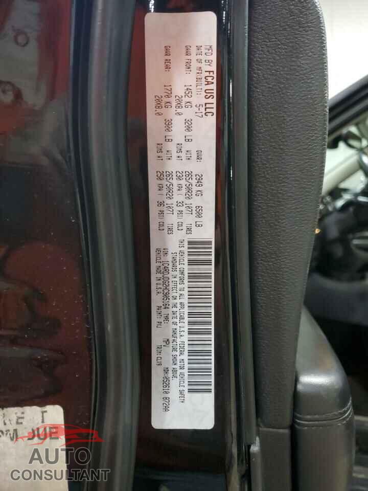 DODGE DURANGO 2017 - 1C4RDJDG2HC905164