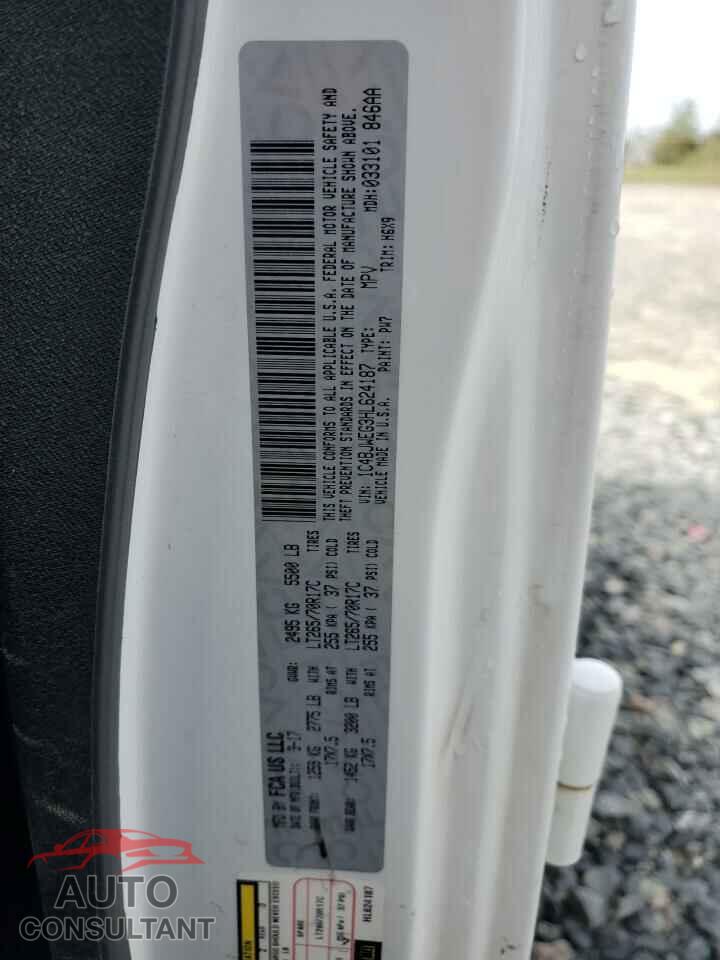JEEP WRANGLER 2017 - 1C4BJWEG3HL624187