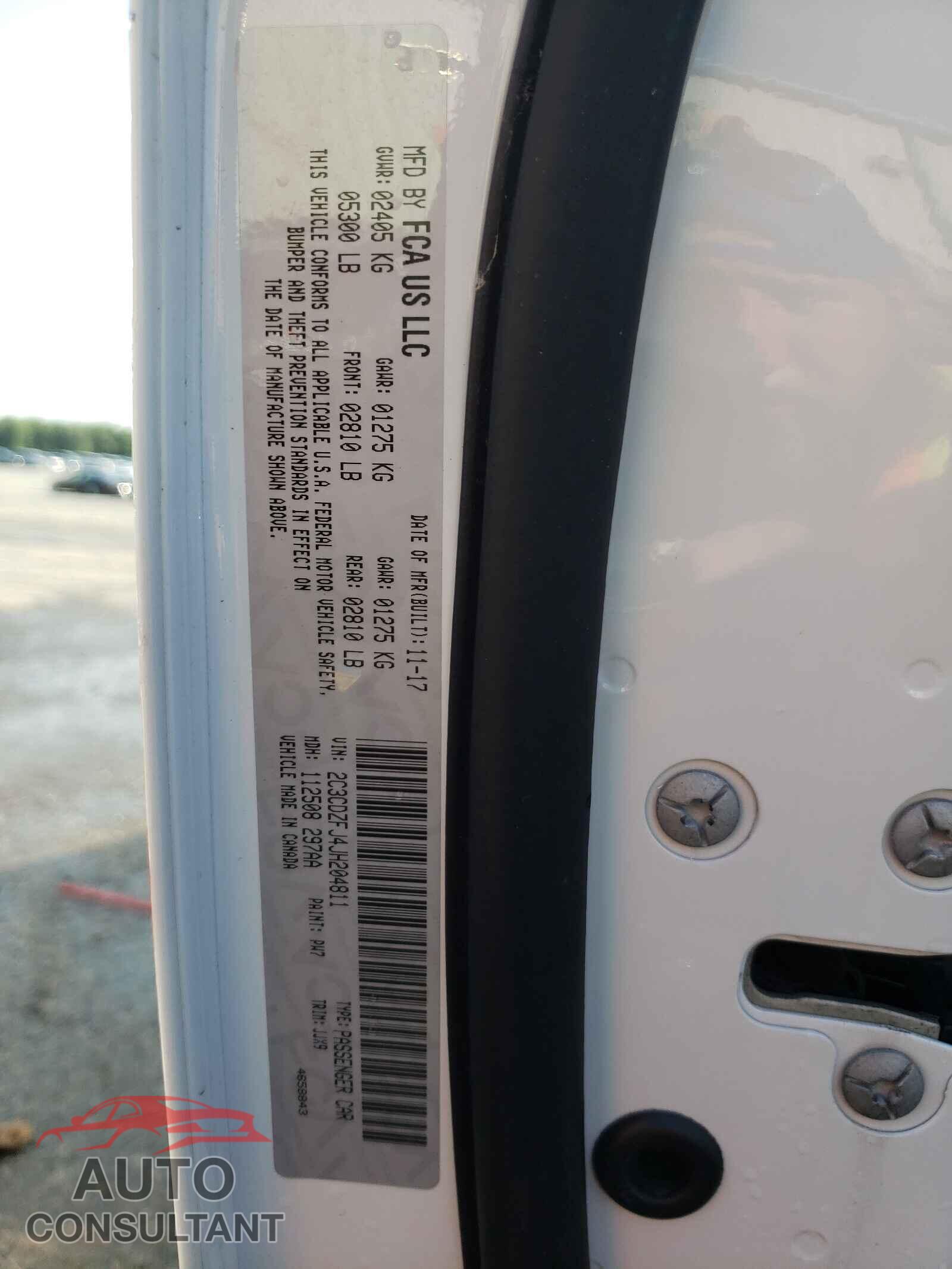 DODGE CHALLENGER 2018 - 2C3CDZFJ4JH204811