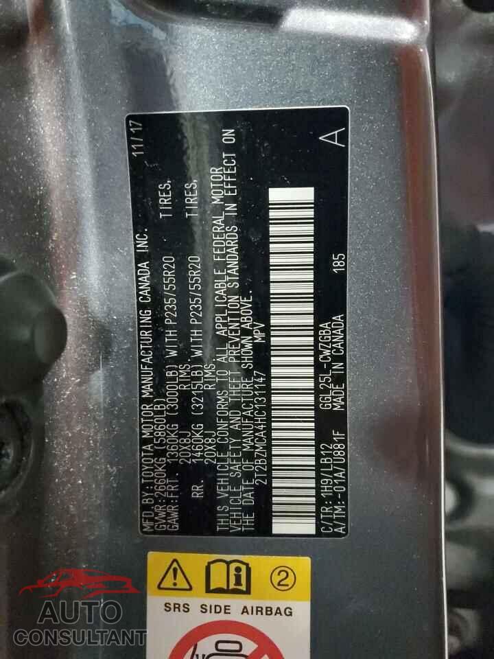 LEXUS RX350 2017 - 2T2BZMCA4HC131147