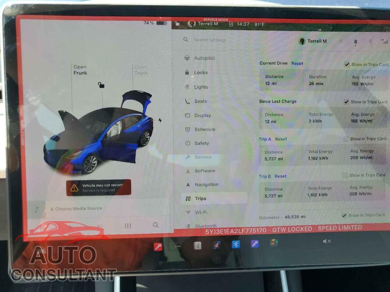 TESLA MODEL 3 2020 - 5YJ3E1EA2LF775170