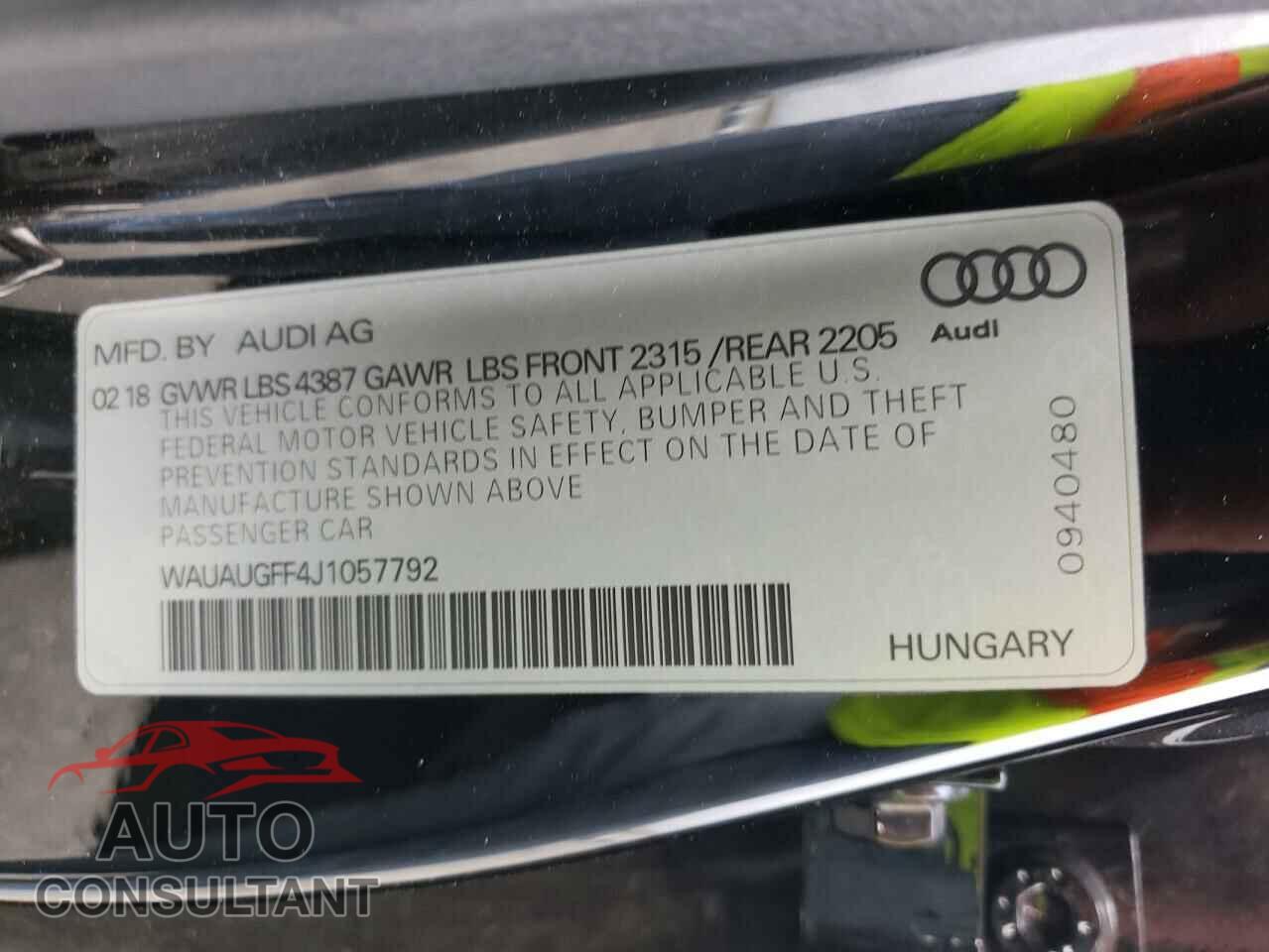 AUDI A3 2018 - WAUAUGFF4J1057792