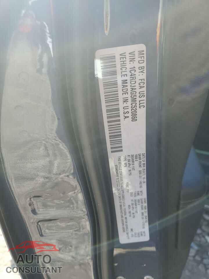 DODGE DURANGO 2021 - 1C4RDJAG5MC520860