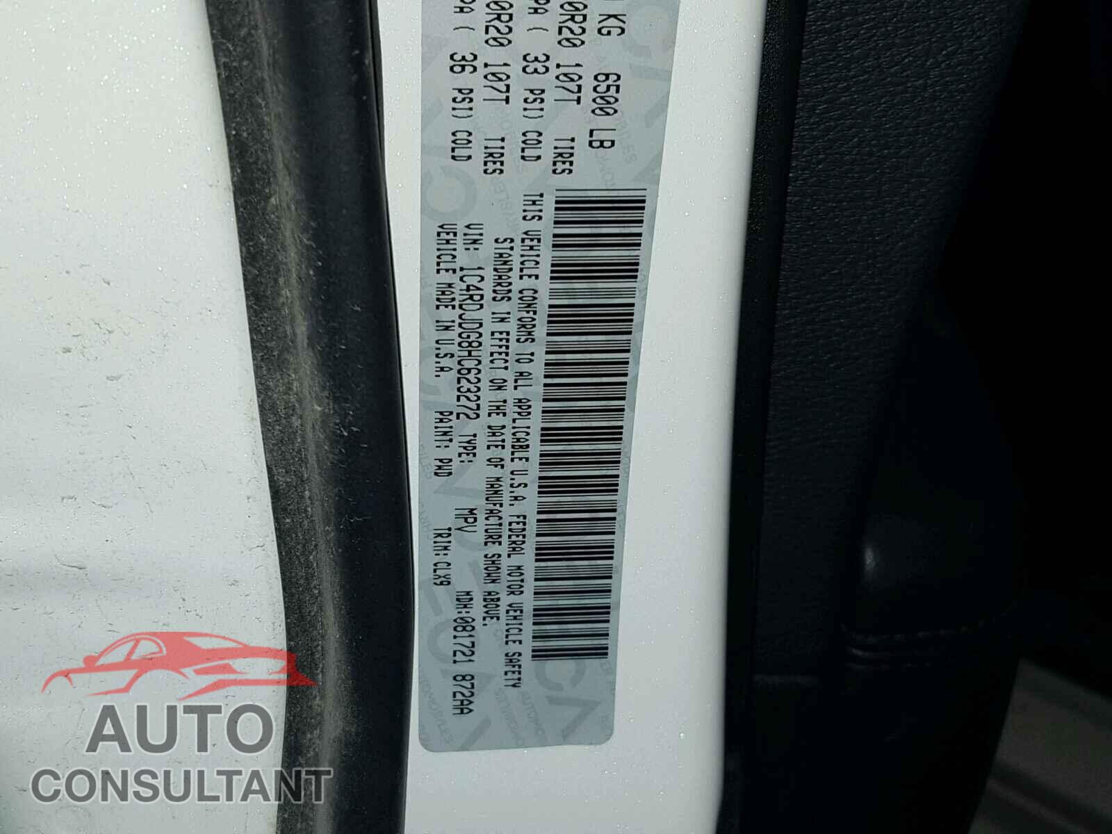 DODGE DURANGO GT 2017 - 1C4RDJDG8HC623272