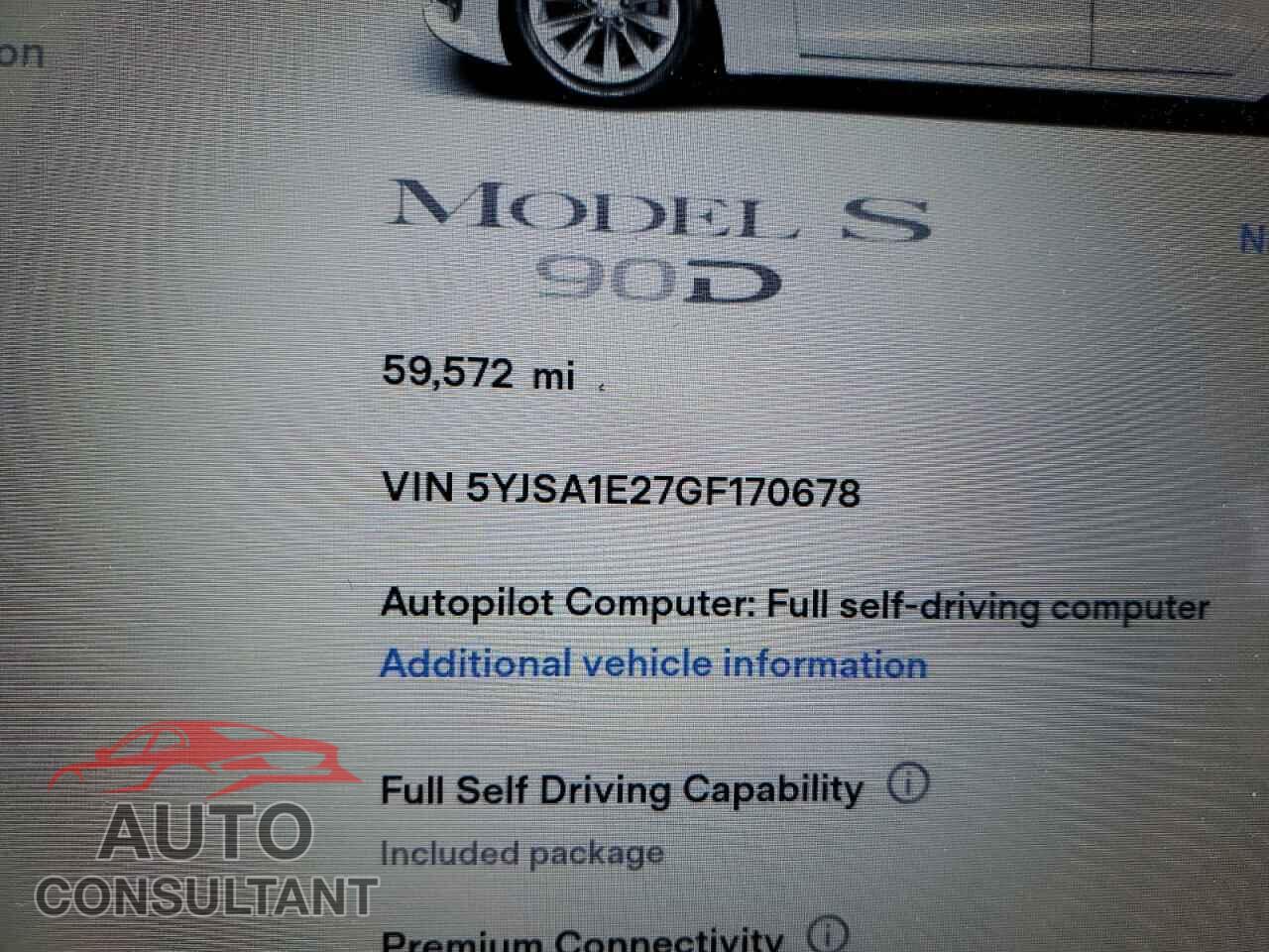 TESLA MODEL S 2016 - 5YJSA1E27GF170678