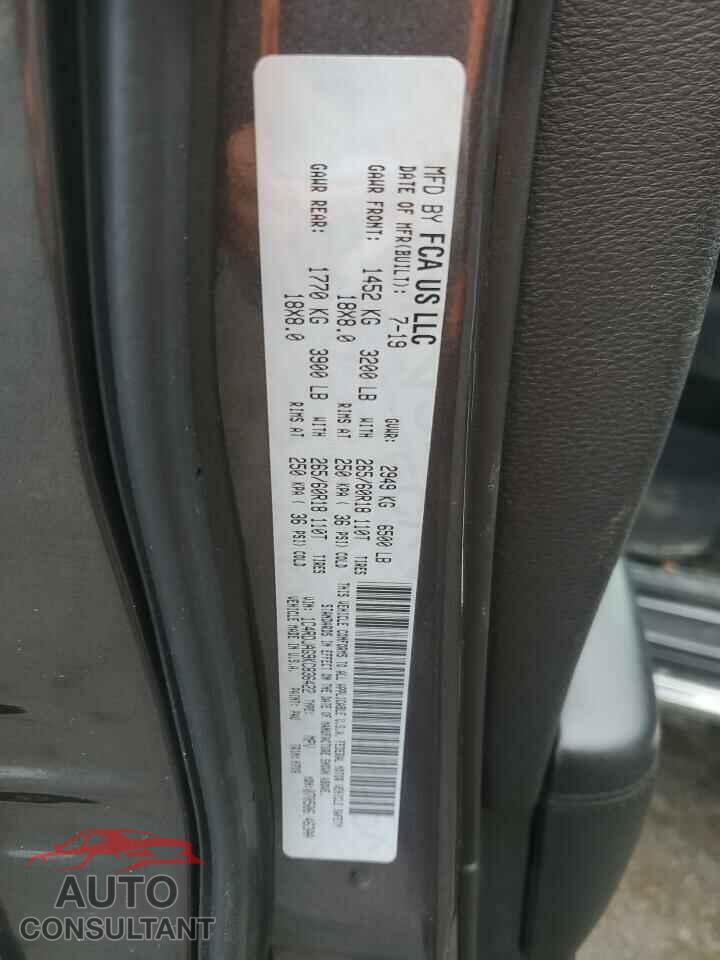 DODGE DURANGO 2019 - 1C4RDJAG9KC836422