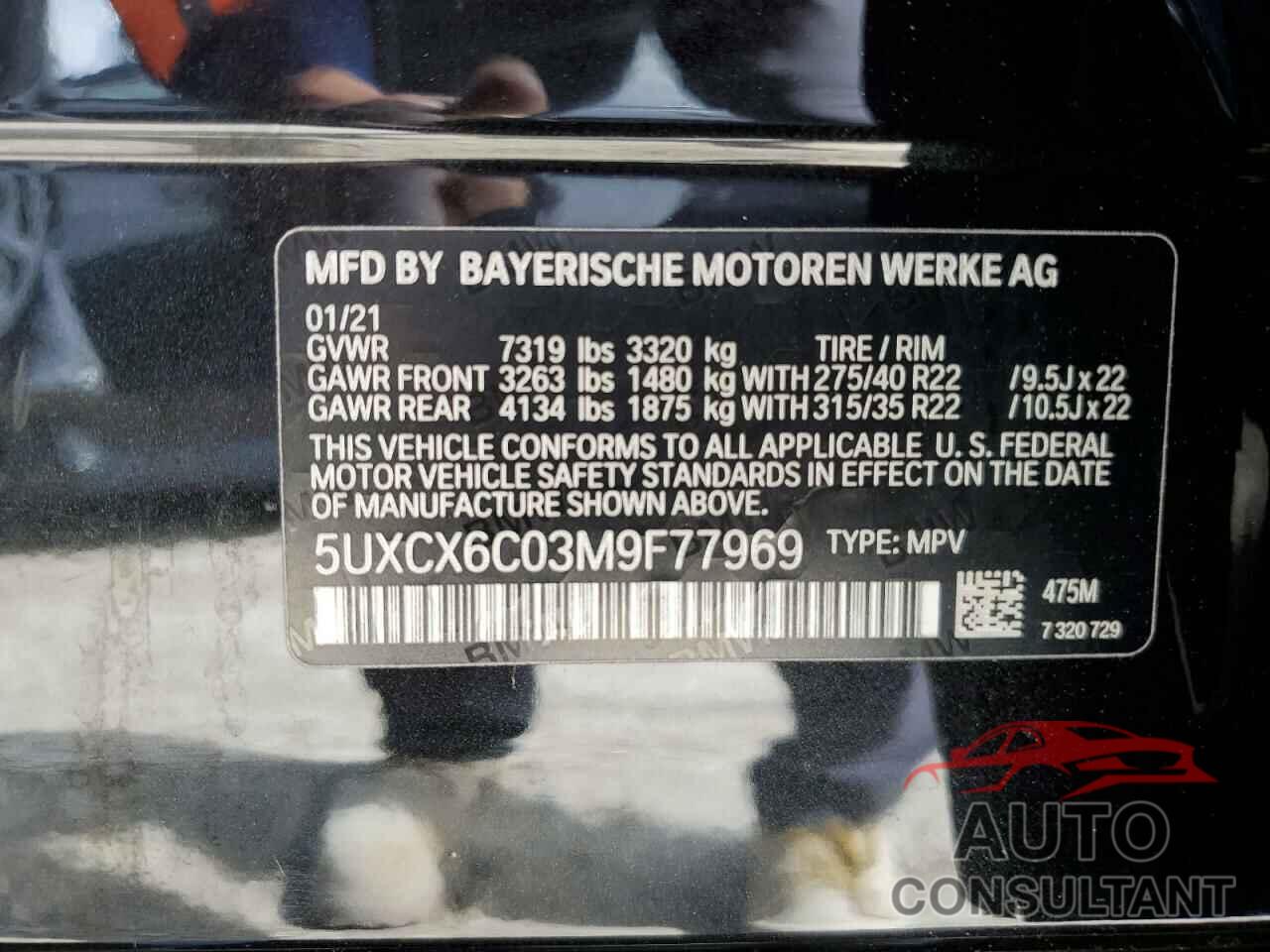 BMW X7 2021 - 5UXCX6C03M9F77969