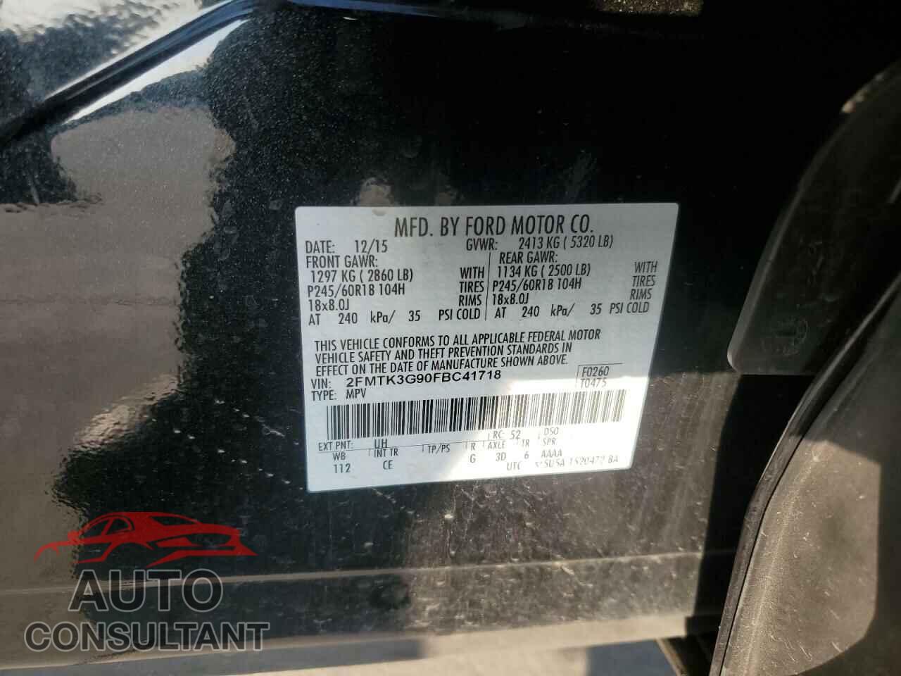 FORD EDGE 2015 - 2FMTK3G90FBC41718