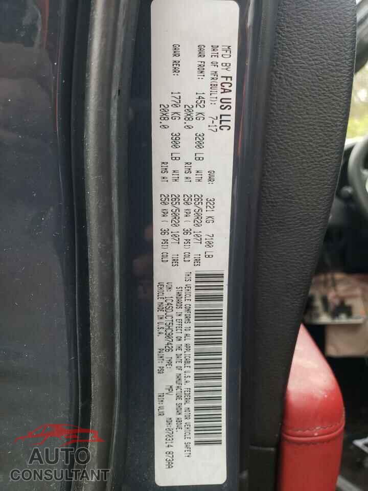DODGE DURANGO 2017 - 1C4SDJCT5HC907426