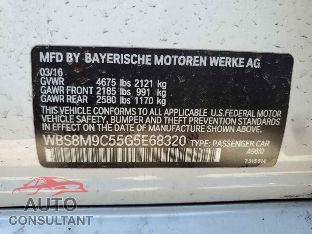 BMW M3 2016 - WBS8M9C55G5E68320