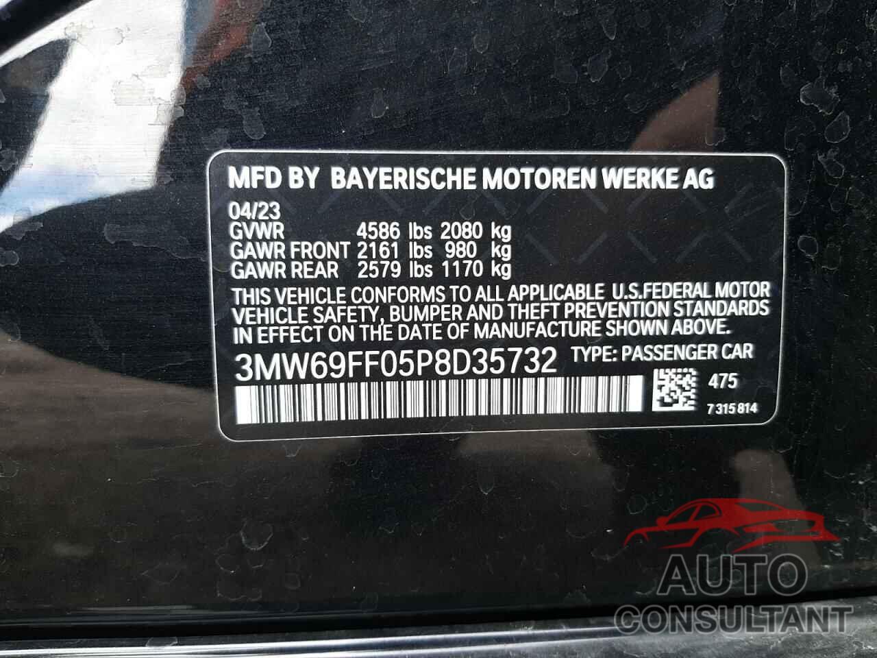 BMW 3 SERIES 2023 - 3MW69FF05P8D35732