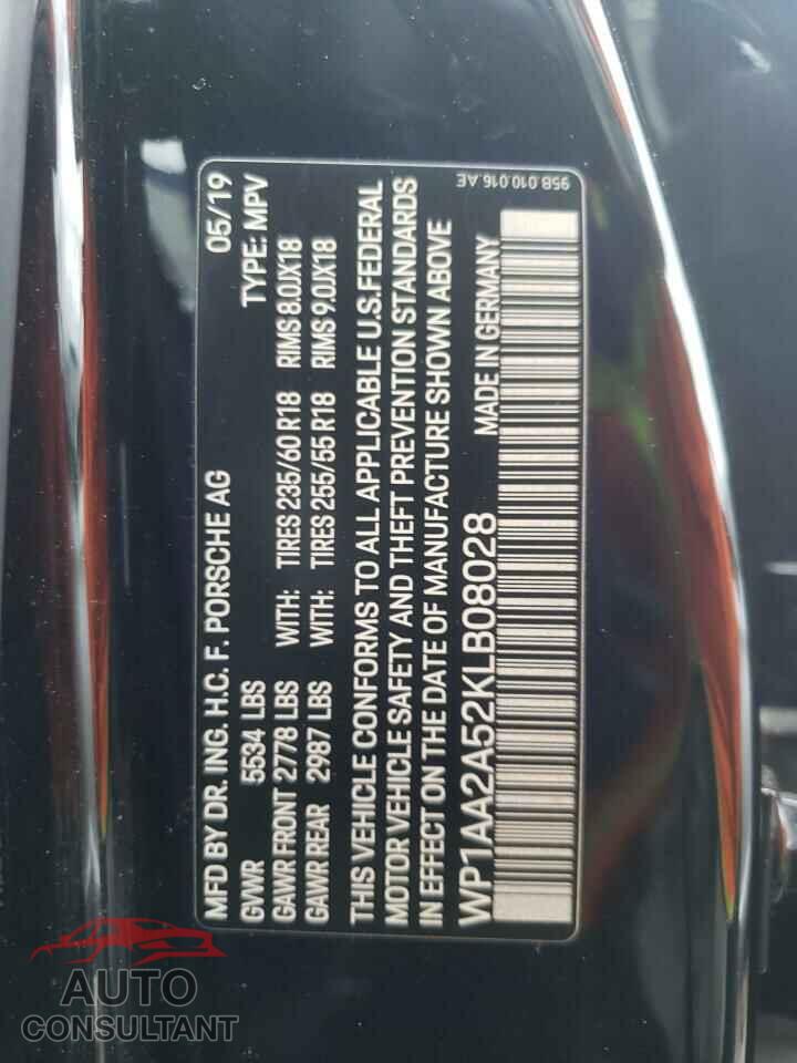 PORSCHE MACAN 2019 - WP1AA2A52KLB08028