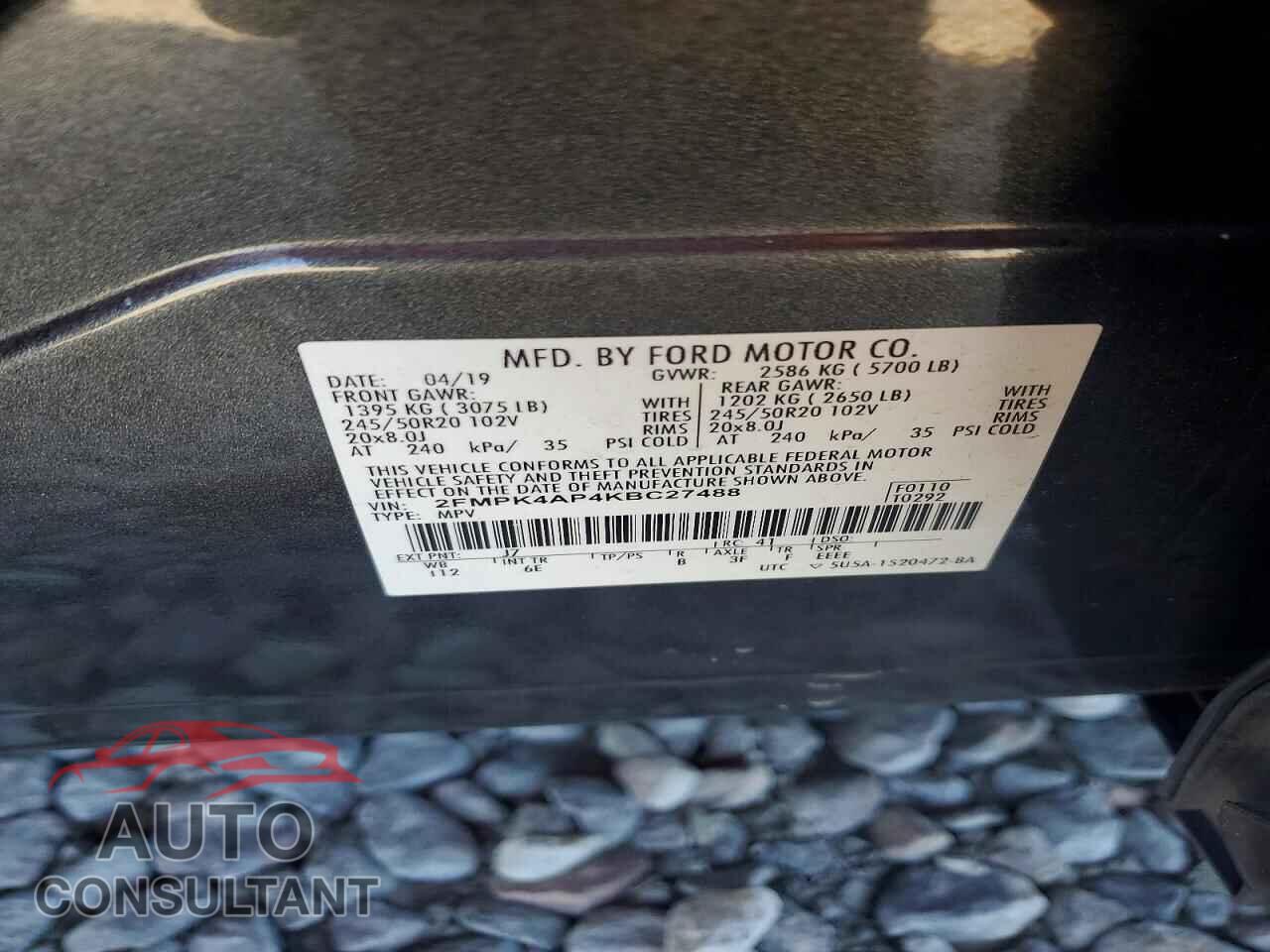 FORD EDGE 2019 - 2FMPK4AP4KBC27488