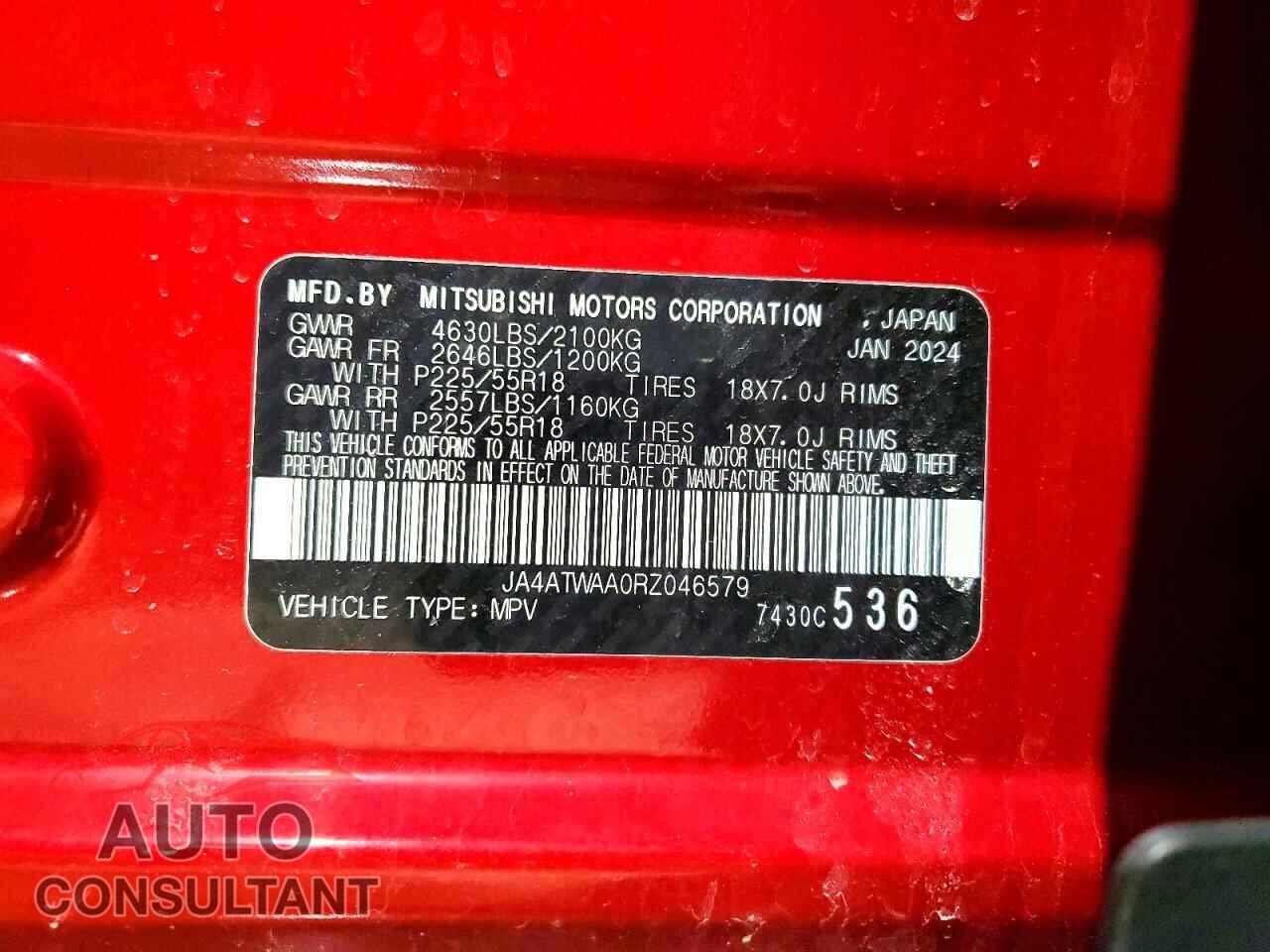 MITSUBISHI ECLIPSE 2024 - JA4ATWAA0RZ046579