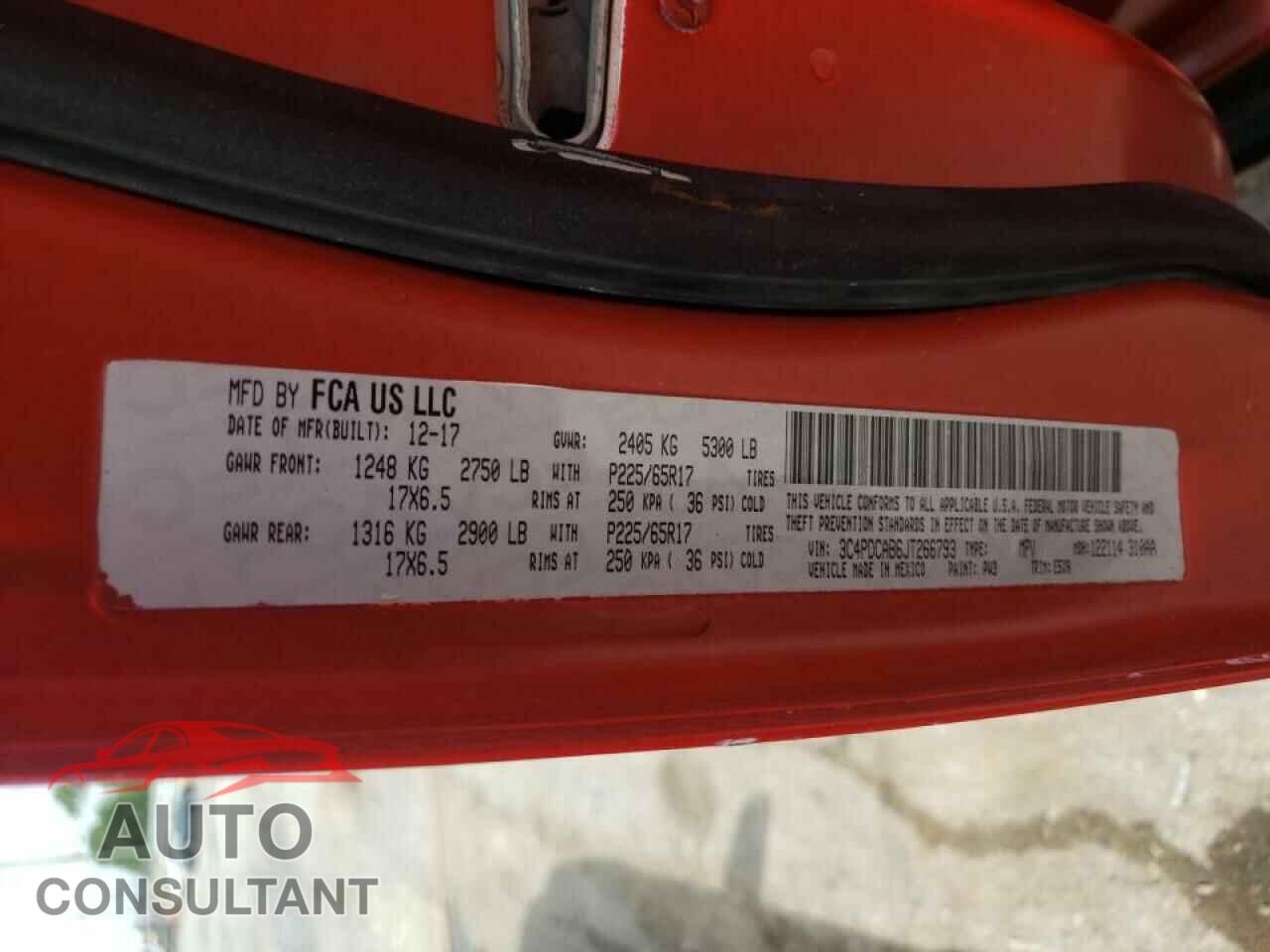DODGE JOURNEY 2018 - 3C4PDCAB6JT266793