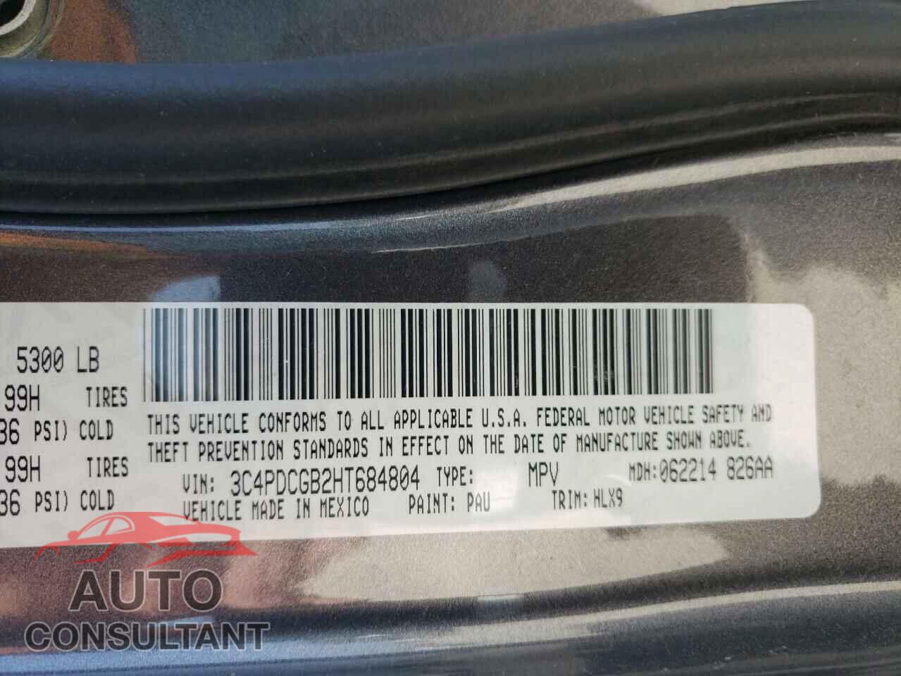 DODGE JOURNEY 2017 - 3C4PDCGB2HT684804