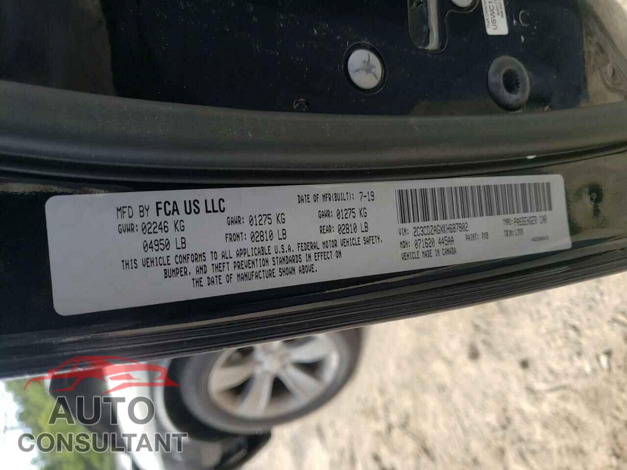 DODGE CHALLENGER 2019 - 2C3CDZAGXKH687802
