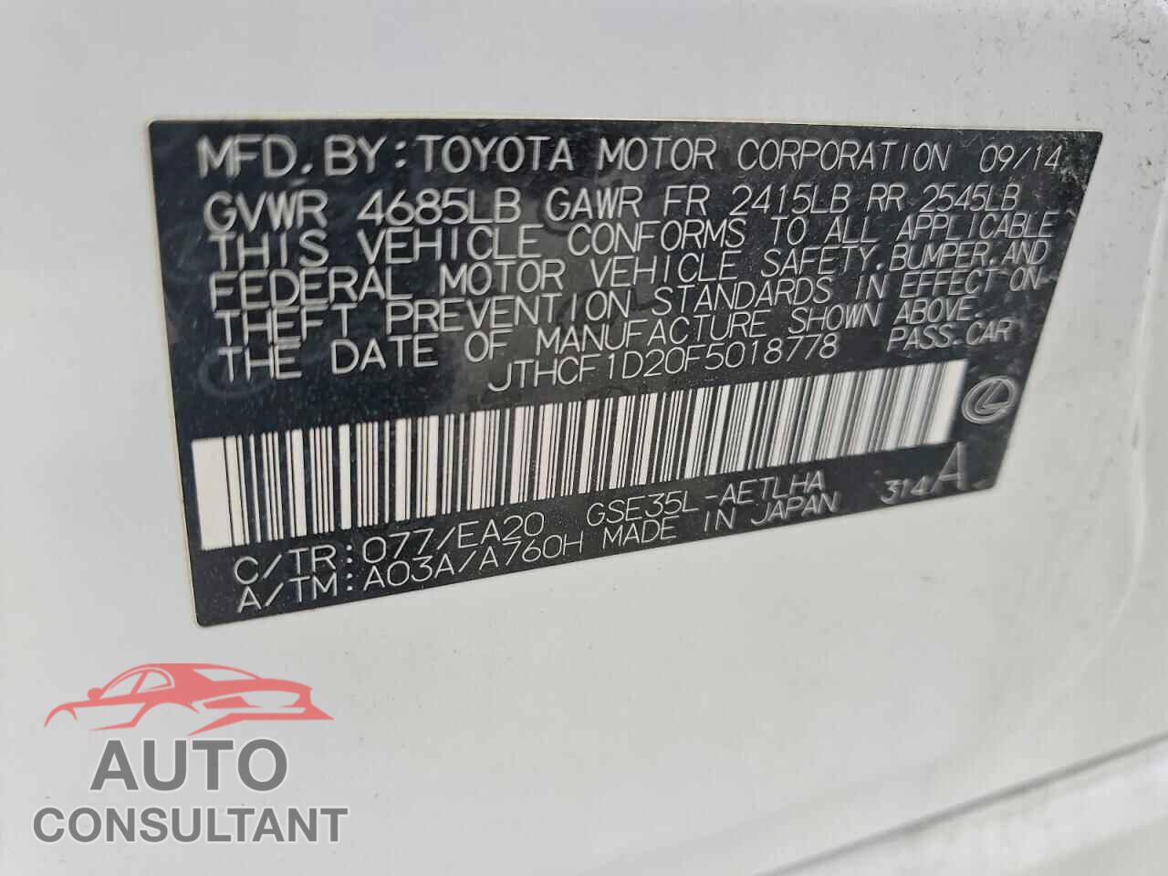 LEXUS IS 2015 - JTHCF1D20F5018778