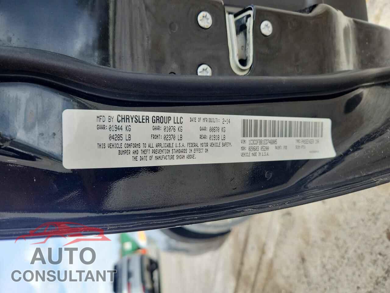 DODGE DART 2014 - 1C3CDFBB1ED746805