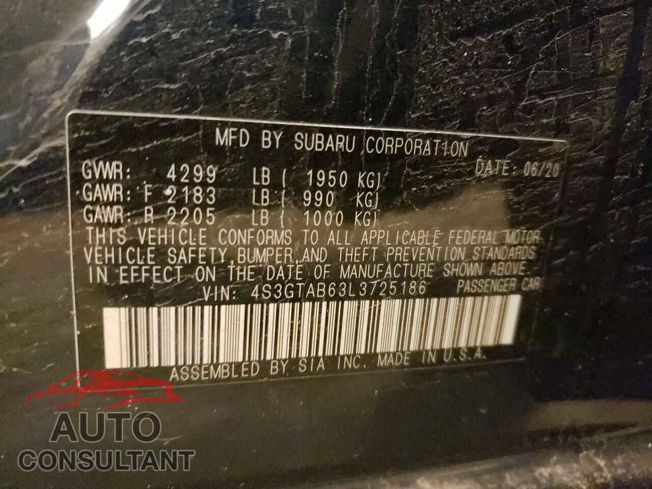 SUBARU IMPREZA 2020 - 4S3GTAB63L3725186