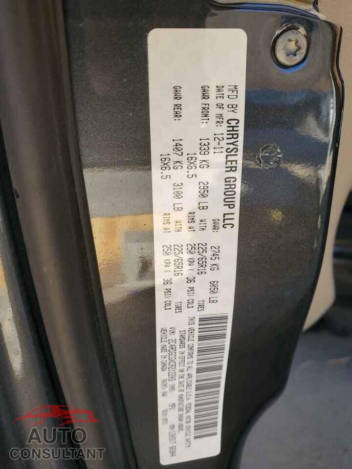DODGE CARAVAN 2012 - 2C4RDGCGXCR212203