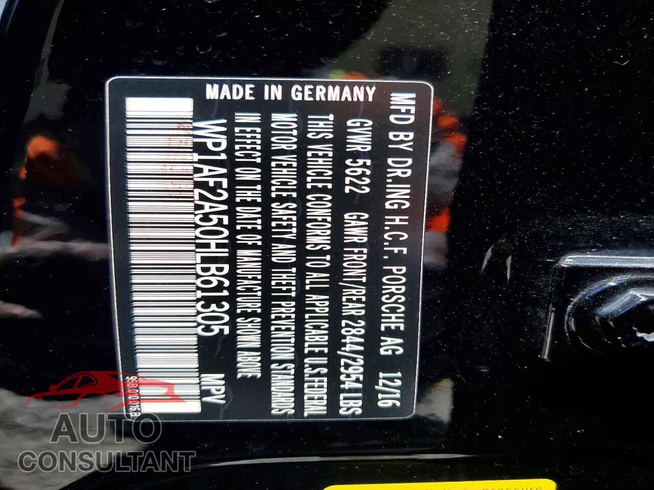PORSCHE MACAN 2017 - WP1AF2A50HLB61305