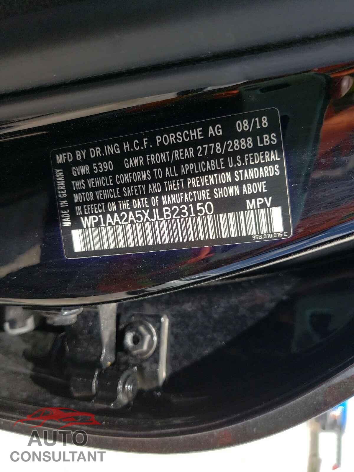 PORSCHE MACAN 2018 - WP1AA2A5XJLB23150
