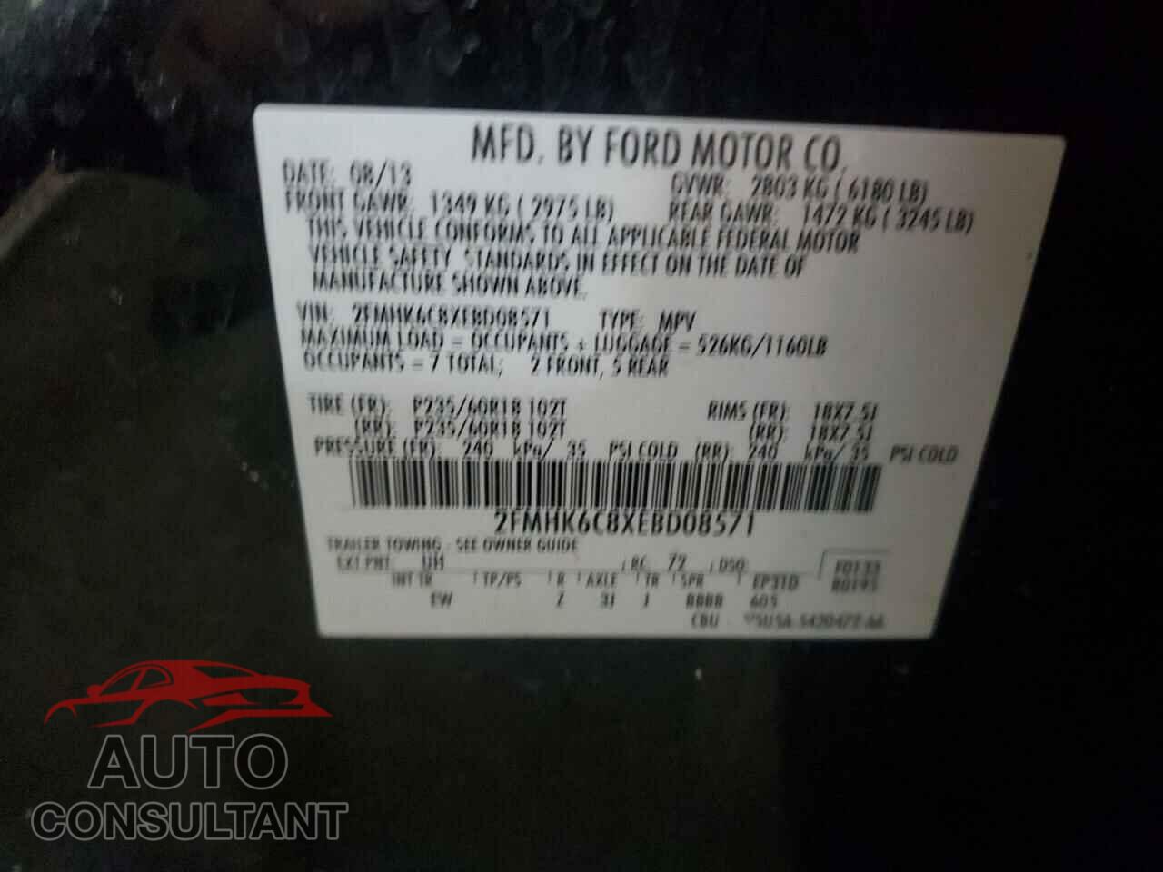FORD FLEX 2014 - 2FMHK6C8XEBD08571
