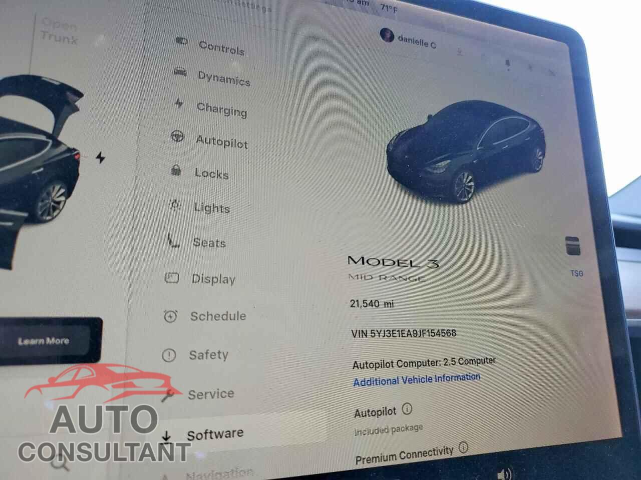 TESLA MODEL 3 2018 - 5YJ3E1EA9JF154568