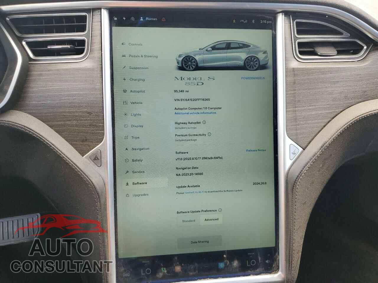 TESLA MODEL S 2015 - 5YJSA1E20FF116265