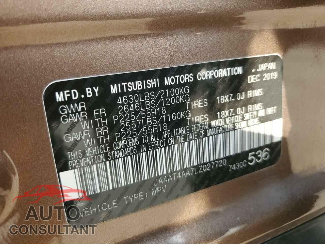 MITSUBISHI ECLIPSE 2020 - JA4AT4AA7LZ027720