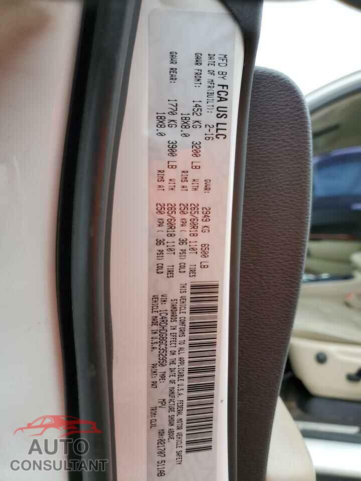 DODGE DURANGO 2016 - 1C4RDHDG8GC352950