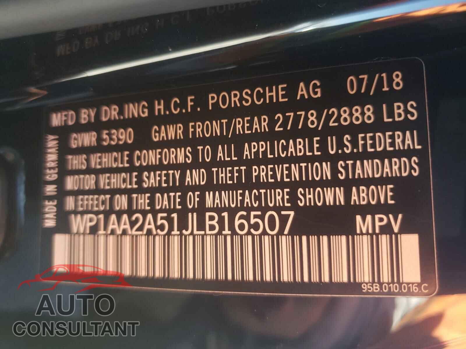 PORSCHE MACAN 2018 - WP1AA2A51JLB16507