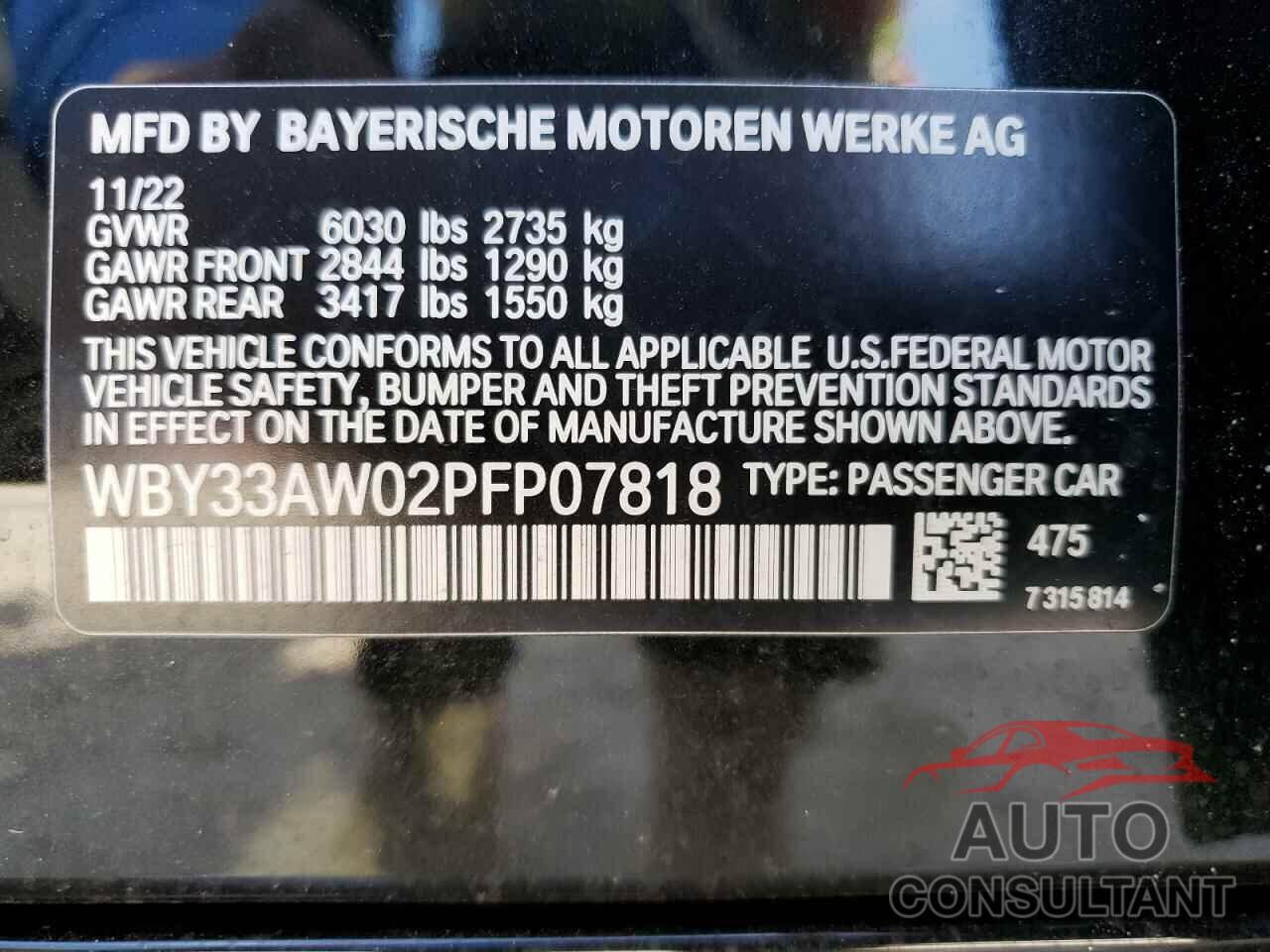 BMW I4 M50 2023 - WBY33AW02PFP07818