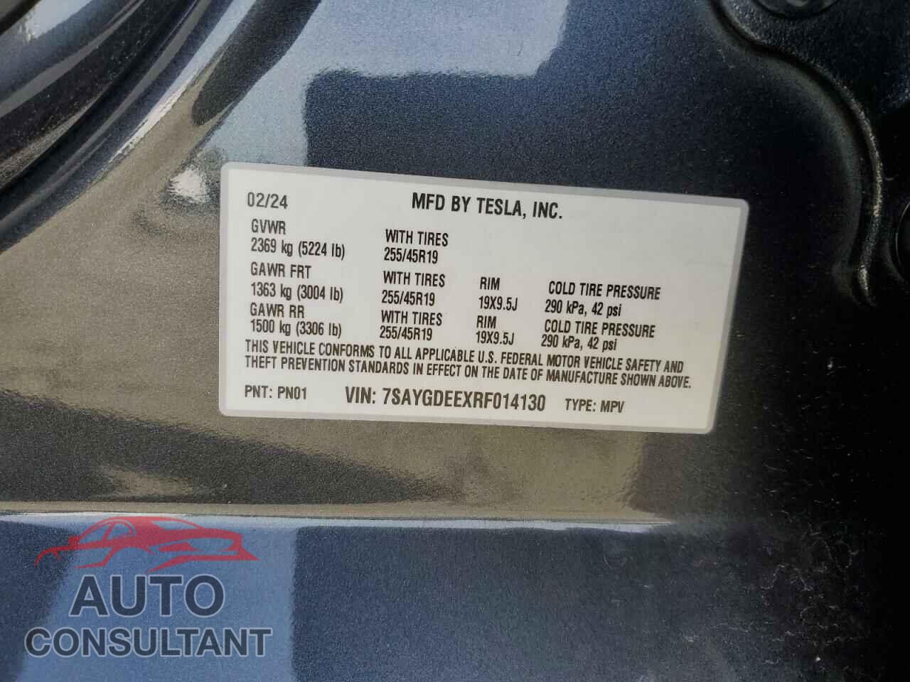 TESLA MODEL Y 2024 - 7SAYGDEEXRF014130