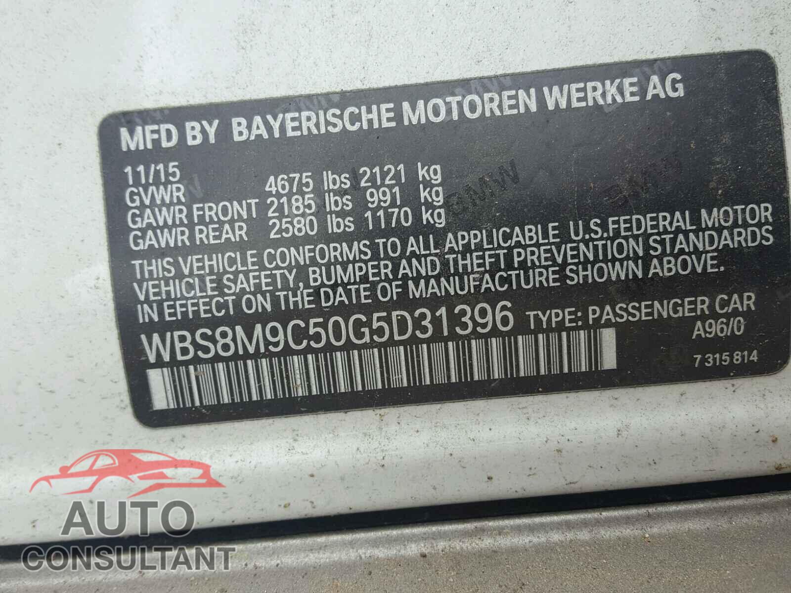 BMW M3 2016 - WBS8M9C50G5D31396