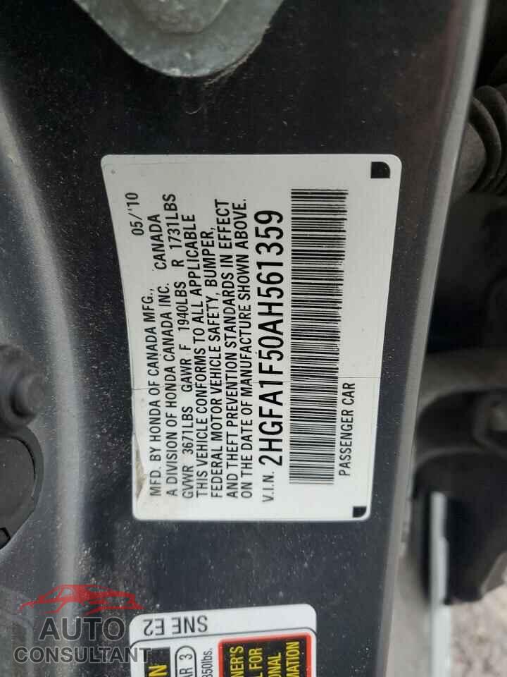 HONDA CIVIC 2010 - 2HGFA1F50AH561359