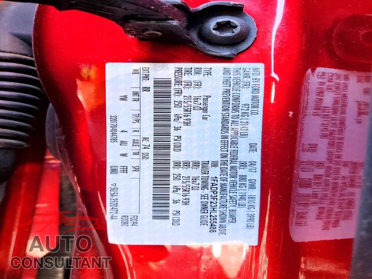 FORD FOCUS 2017 - 1FADP3F23HL255488