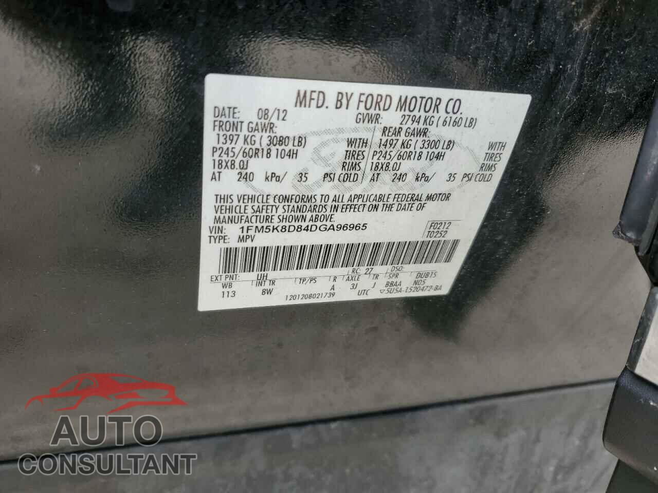 FORD EXPLORER 2013 - 1FM5K8D84DGA96965