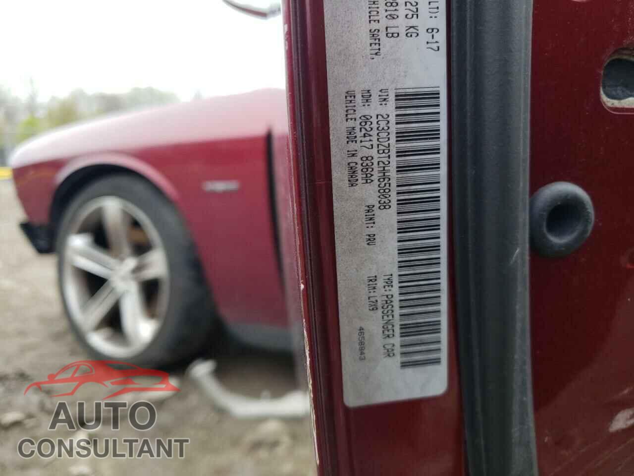 DODGE CHALLENGER 2017 - 2C3CDZBT2HH658038
