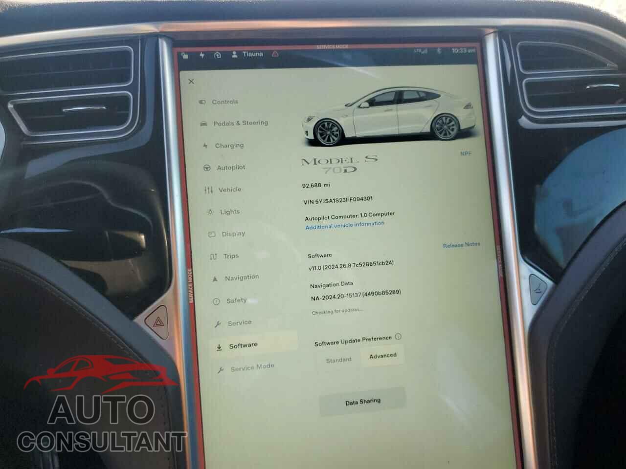 TESLA MODEL S 2015 - 5YJSA1S23FF094301