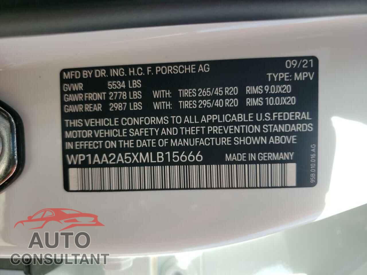 PORSCHE MACAN 2021 - WP1AA2A5XMLB15666