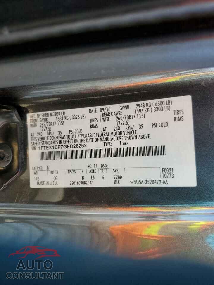 FORD F-150 2016 - 1FTEX1EP7GFD28262