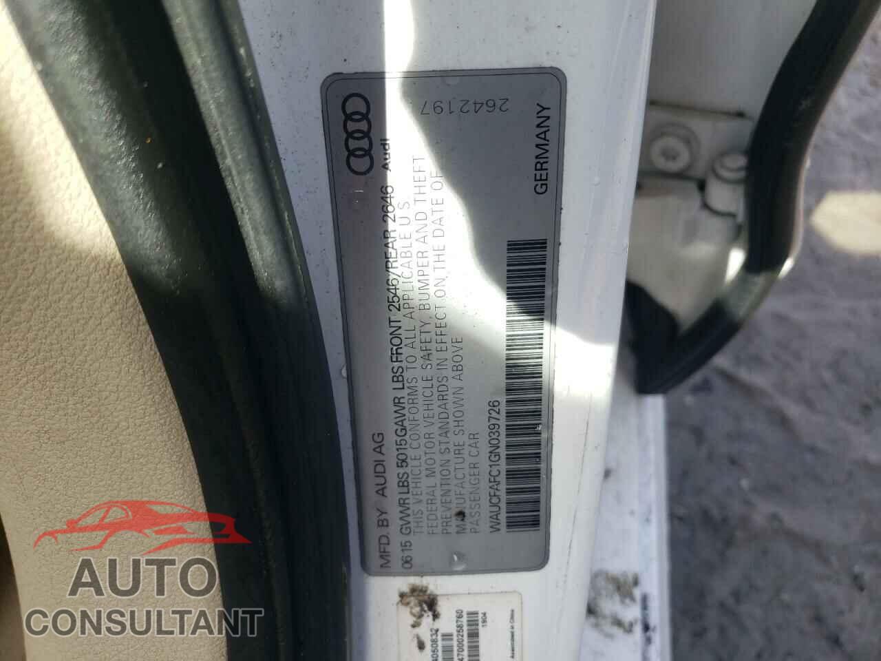AUDI A6 2016 - WAUCFAFC1GN039726