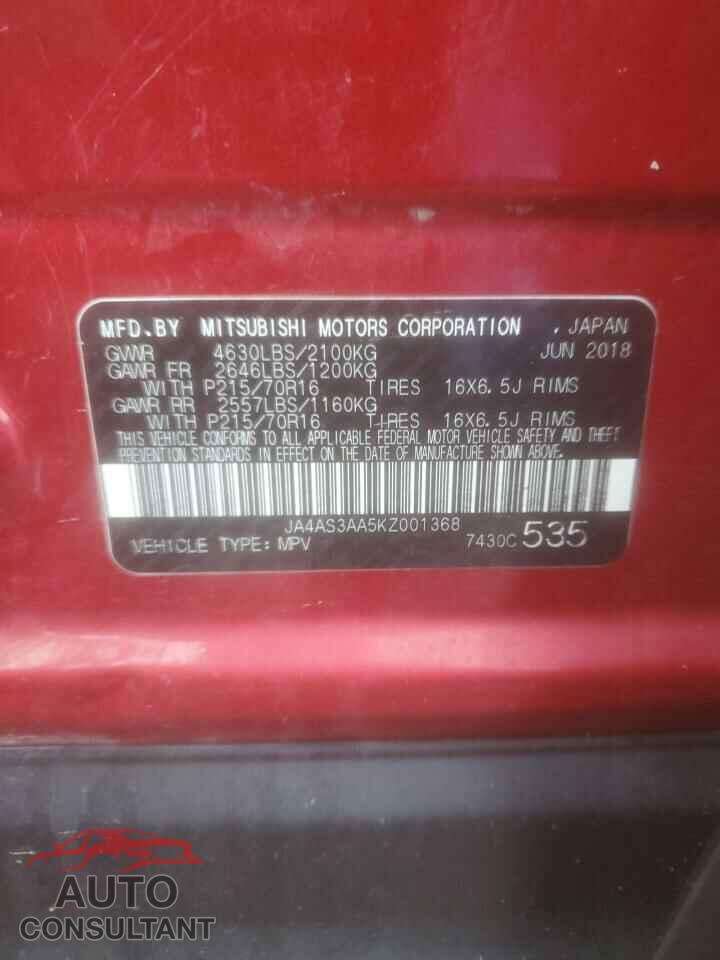 MITSUBISHI ECLIPSE 2019 - JA4AS3AA5KZ001368